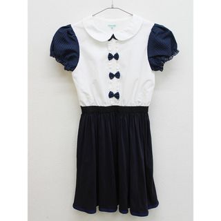 トッカバンビーニ(TOCCA BAMBINI)の【夏物 新入荷!】▲トッカ/TOCCA BAMBINI▲160cm 半袖ワンピース 白×濃紺【中古】子供服 キッズ kids ジュニア 女の子 夏 onepi 515042(ワンピース)