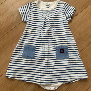 プチバトー(PETIT BATEAU)のマリン　ワンピース　18m80cm プチバトー (ワンピース)