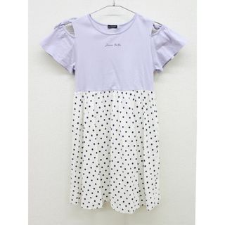 ベベ(BeBe)の【夏物 新入荷!】▲ベベ/BeBe▲150cm 半袖ワンピース 薄紫×白系ドット/水玉【中古】子供服 キッズ kids ジュニア 女の子 onepi 225042(ワンピース)