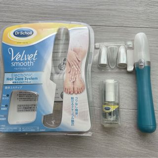 Dr.scholl - 1度使用のみドクター・ショール ベルベットスムーズ　電動ネイルケアキット ブルー