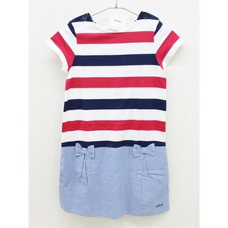 ベベ(BeBe)の【夏物 新入荷!】新品 未使用品▲ベベ/BeBe▲150cm 半袖ワンピース トリコロール×ライトインディゴ 子供服 キッズ kids ジュニア 女の子 onepi 225042(ワンピース)