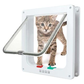 猫扉 猫用 ペットドア 扉 猫ドア 4Way ホワイト N584