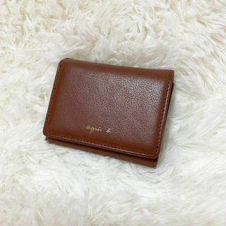 アニエスベー(agnes b.)の【美品】agnes b.　アニエスベー　２つ折り財布 ミニウォレット　ブラウン(財布)