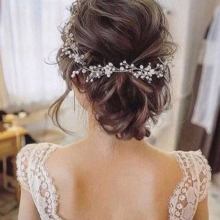 【大人気♪】ヘッドドレス　髪飾り　ヘアアクセサリー　結婚式　ブライダル　上品(その他)