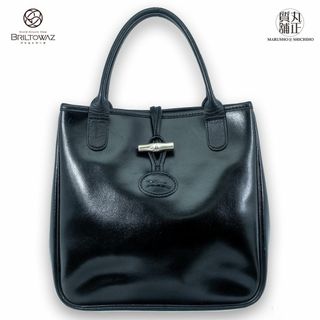 ロンシャン(LONGCHAMP)のロンシャン ミニトートバッグ レザー 黒 シルバー金具 ショルダーバッグ 手提げ ブラック レディース LONGCHAMP USED【中古品】【ブリルトワーゼ】【丸正質舗】【質屋】(M212250)(トートバッグ)