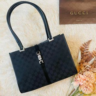 グッチ(Gucci)の極美品＊GUCCI トート ハンドバッグ gg ジャッキー キャンバス 肩掛け(トートバッグ)