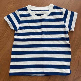 ムジルシリョウヒン(MUJI (無印良品))の無印良品 ボーダー 半袖 青 Tシャツ 90cm 男の子 女の子(Tシャツ/カットソー)