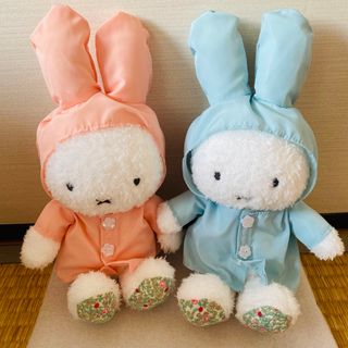 ミッフィー(miffy)のフラワーミッフィー　ほわほわぬいぐるみ　レインコート　ピンクとブルー (ぬいぐるみ)