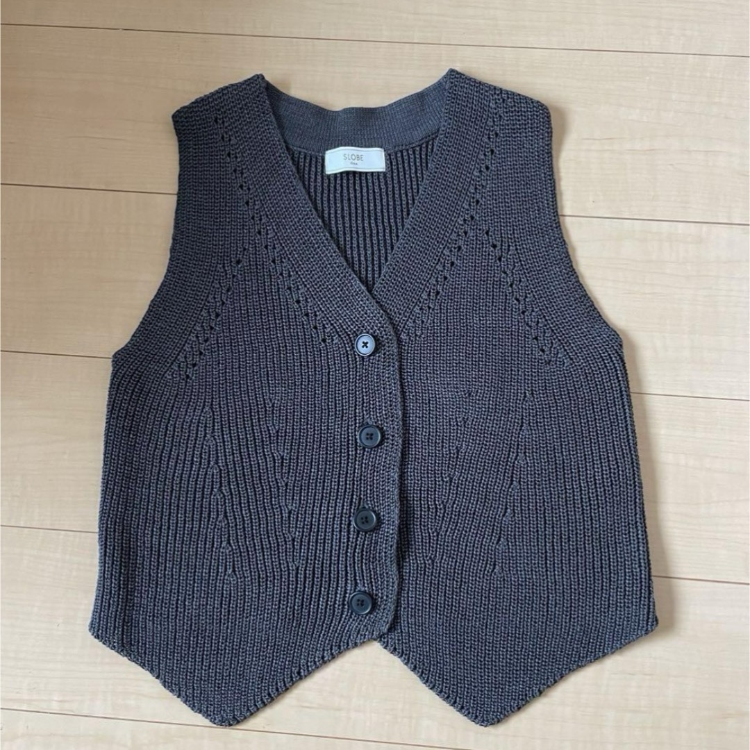 SLOBE IENA スローブイエナ ニットジレ グレー SLOBE IENA スローブイエナ ニットジレ グレー