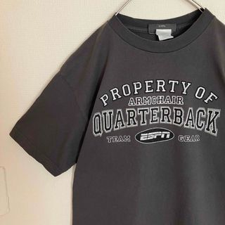 ESPN雰囲気古着オールドデザインTシャツtシャツアーチビッグロゴTEEグレー(Tシャツ/カットソー(半袖/袖なし))