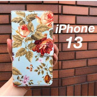 iPhone13ケース　クラシック　ローズ　バラ　アンティーク　花柄　フラワー(iPhoneケース)