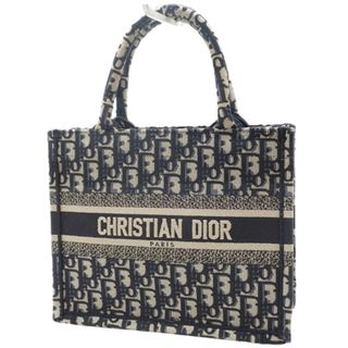 クリスチャンディオール(Christian Dior)のChristian Dior(クリスチャンディオール) Dior Book Tote バッグ スモール トートバッグ ハンドバッグ トロッター ディオール オブリーク エンブロイダリー キャンバス ネイビー紺 ベージュ M1265ZRIW_M828(2024年5月現在現行品) レディース 40601115735【中古】【アラモード】(トートバッグ)