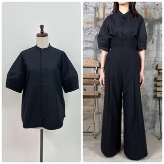 ハイク(HYKE)の24ss 美品 HYKE バルーン スリーブ ブラウス ブラック サイズ 1(シャツ/ブラウス(半袖/袖なし))