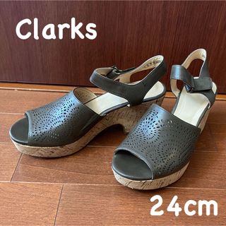 Clarks - CLARKS クラークス★パンチングレザー サンダル24cm 