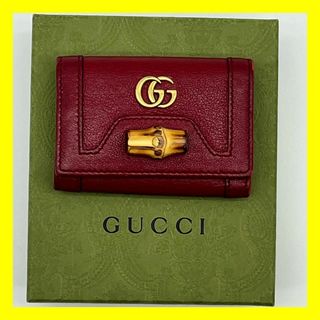 グッチ(Gucci)のグッチ マーモント バンブー キーケース 6連 レザー 赤 レッド(キーホルダー)