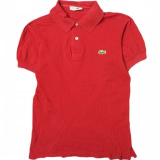 ラコステ(LACOSTE)のLACOSTE ラコステ フランス製 70s ヴィンテージ 鹿の子ポロシャツ XS-S程度 レッド CHEMISE LACOSTE 半袖 ワニ フレラコ フララコ トップス【中古】【LACOSTE】(ポロシャツ)