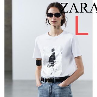 ZARA - ZARA ⭐︎メタリックTシャツ　プリントTシャツ グラフィック ロンハーマン