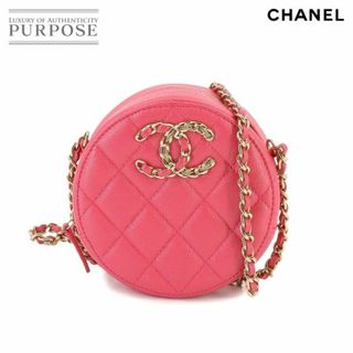 シャネル(CHANEL)の未使用 展示品 シャネル CHANEL 19 チェーン ショルダー バッグ キャビアスキン レザー ピンク ラウンド型 AP1805 ゴールド 金具 VLP 90233639(ショルダーバッグ)