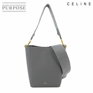 celine - 未使用 展示品 セリーヌ CELINE サングル バケット スモール ショルダー バッグ レザー グレー ゴールド 金具 189303 VLP 90233938