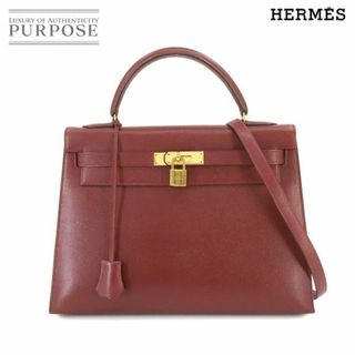 エルメス(Hermes)のエルメス HERMES ケリー 32 2way ハンド ショルダー バッグ クシュベル エプソン ルージュアッシュ 〇T刻印 ゴールド 金具 外縫い VLP 90234467(ハンドバッグ)