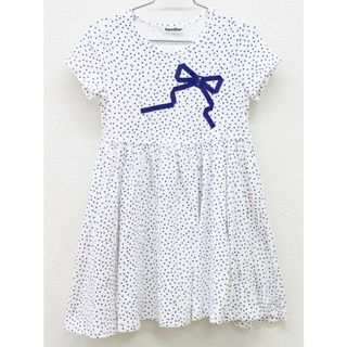 ファミリア(familiar)の【夏物 新入荷!】◇ファミリア/familiar◇110cm 半袖ワンピース 白×紺【中古】子供服 キッズ kids 女の子 夏 onepi 415042(ワンピース)