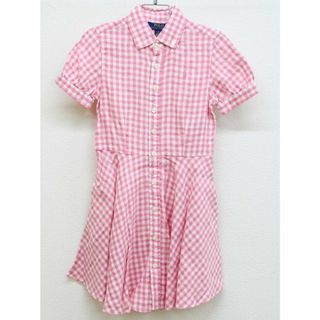 ラルフローレン(Ralph Lauren)の【夏物 新入荷!】◇ラルフローレン/Ralph Lauren◇130cm 半袖シャツワンピース ピンク×白 麻100％【中古】子供服 キッズ kids 女の子 夏 onepi 615042(ワンピース)