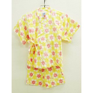 ミキハウス(mikihouse)の[ミキハウス/mikihouse]100cm 甚平 黄色×ピンク うさこ＆花柄 お祭り 花火大会 納涼祭 盆踊り【中古】子供 キッズ kids 女の子 夏 216032 seasonal(和服/着物)