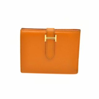 エルメス(Hermes)のエルメス 【美品】 ベアン コンパクト 財布 オレンジ □H刻印(財布)