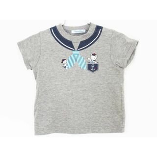 【夏物 新入荷!】[ファミリア/familiar]90cm 半袖Tシャツ/半袖カットソー グレー×紺【中古】子供服 キッズ kids ベビー服 baby 男の子 夏 tops 715042