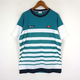 エレッセ(ellesse)のエレッセ Tシャツ カットソー ボーダー 配色 ロゴ ドライ メッシュ 半袖 L(その他)