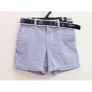 ラルフローレン(Ralph Lauren)の【夏物 新入荷!】▲ラルフローレン/Ralph Lauren▲80cm(12M) ショートパンツ/ハーフパンツ/半ズボン/短パン 青×白 ストライプ ベルト付き【中古】子供服 キッズ kidsベビー服 baby 男の子 春夏 bottoms 615042(パンツ)