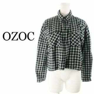 オゾック(OZOC)のオゾック シャツ フランネル 長袖 チェック 黒 白 230130AH17A(シャツ/ブラウス(長袖/七分))