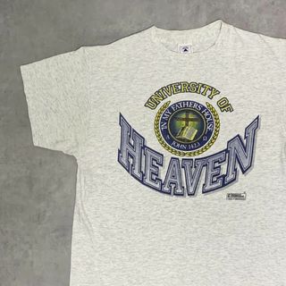 【90s】HEAVEN カレッジパロディ Tシャツ グレーLサイズ USA製