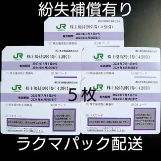 【匿名配送】東日本旅客鉄道　株主優待割引券　5枚(鉄道乗車券)