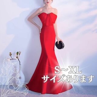 ウエディングドレス　結婚式　前撮り　韓国　オシャレ　ビッグリボン　かわいい(ロングドレス)