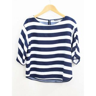 ザラ(ZARA)の‡ZARA/ザラ‡ボーダープルオーバー/半袖  ネイビー×ホワイト/紺×白 レディース  XS【中古】夏 825022(シャツ/ブラウス(半袖/袖なし))