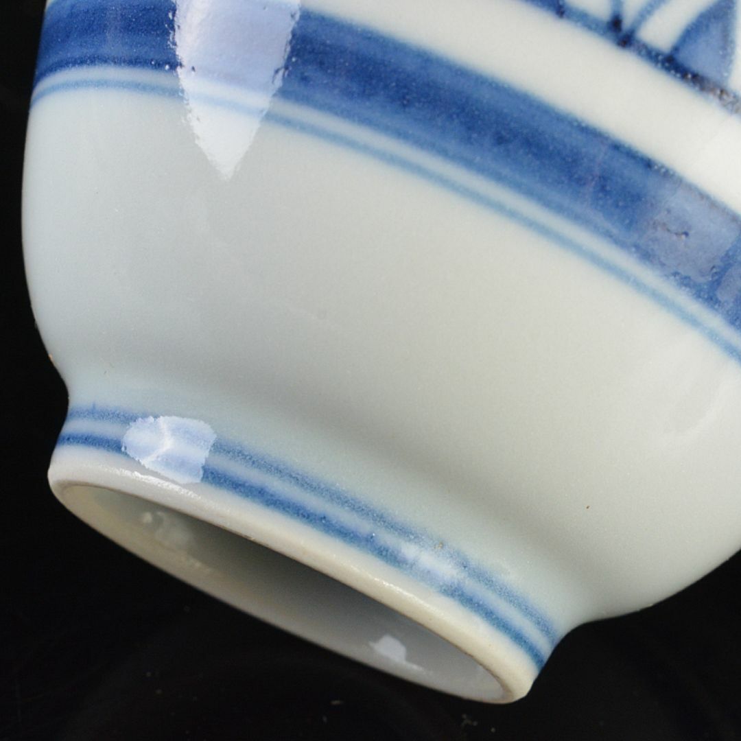 煎茶道具 京焼 清水焼 平安 瑞泉造 青華 煎茶碗 五客 共箱 V