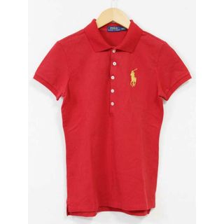 ラルフローレン(Ralph Lauren)の【夏物 新入荷】☆POLO RALPH LAUREN/ポロラルフローレン☆ポニー刺繍ポロシャツ/カジュアル/半袖 レッド/赤 レディース S【中古】夏 715042(ポロシャツ)