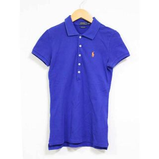 ラルフローレン(Ralph Lauren)の☆POLO RALPH LAUREN/ポロラルフローレン☆半袖ポロシャツ/カジュアル/ワンポイント ブルー/青 レディース XS  【中古】夏 214022(ポロシャツ)