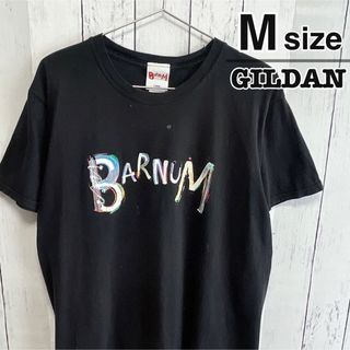 ギルタン(GILDAN)のUSA古着　GILDAN　Tシャツ　M　ブラック　プリント　ロゴ　リングスパン(Tシャツ/カットソー(半袖/袖なし))