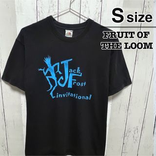 フルーツオブザルーム(FRUIT OF THE LOOM)のフルーツオブザルーム　Tシャツ　ブラック　プリント　ジャックフロスト　USA古着(Tシャツ/カットソー(半袖/袖なし))