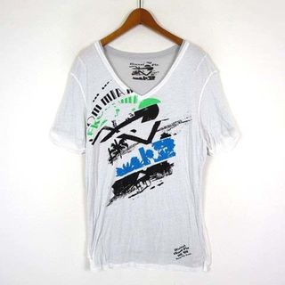 ディーゼル(DIESEL)のディーゼル Tシャツ ロゴ イラスト プリント 接結 Vネック 半袖 M(Tシャツ/カットソー(半袖/袖なし))