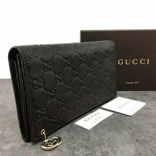 グッチ(Gucci)の極美品 GUCCI 長財布 212109 グッチシマ ブラウン ピアス 237(財布)