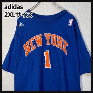 アディダス(adidas)の【アディダス】半袖Tシャツ　NBA　ニューヨークニックス　バスケ青デカロゴH(Tシャツ/カットソー(半袖/袖なし))