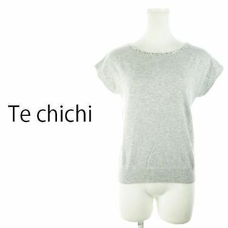 Techichi - テチチ ニット セーター 半袖 ビジュー M グレー 230426AH20A