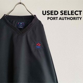 古着 “PORT AUTHORITY” ウォームアップジャケット 黒(ナイロンジャケット)