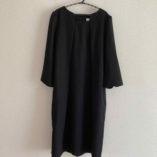フロリア(Flolia)のFlolia 喪服　ブラック　フォーマル　スーツ　ワンピース　Lサイズ(礼服/喪服)