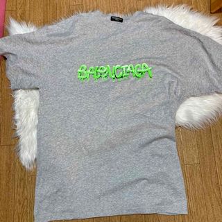 Balenciaga - BALENCIAGA バレンシアガ  スライム ロゴ プリント Tシャツ グレー