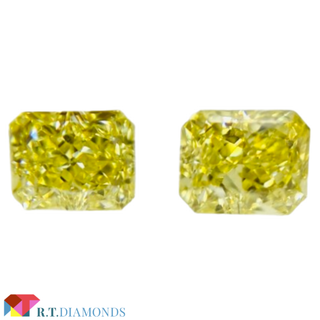 FANCY INTENSE YELLOW 0.092ct＆0.108ct/RCT(その他)