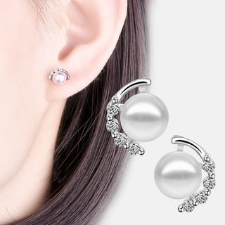 ピアス　パール　パールピアス　結婚式　オフィス　シルバー　真珠　0.5mm(ピアス)